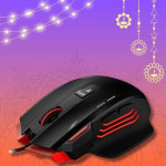 ZEBRONICS Zeb-Groza - Premium USB Gaming Mouse with 7 Buttons, 3200 DPI High Resolution Gaming Sensor, Adjustable Weights